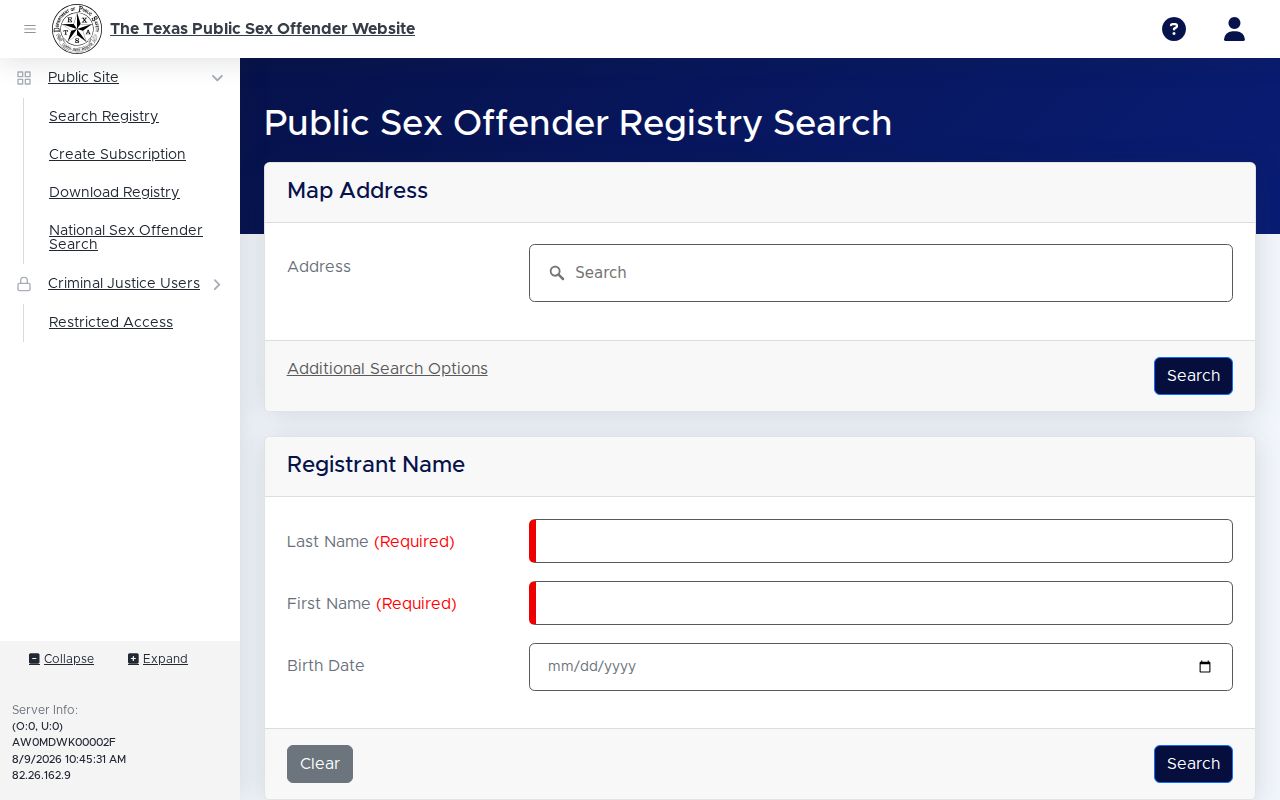 Texas registry search related to Cass County criminal records