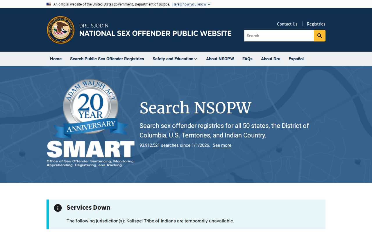 Cass County sex offender records cross-state search through NSOPW